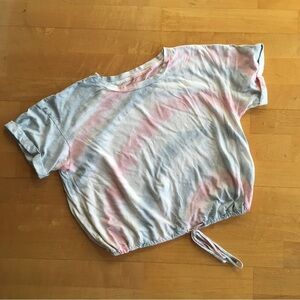 American Eagle Tie Dye Crop Top, White, Pink, Blue, Size S
